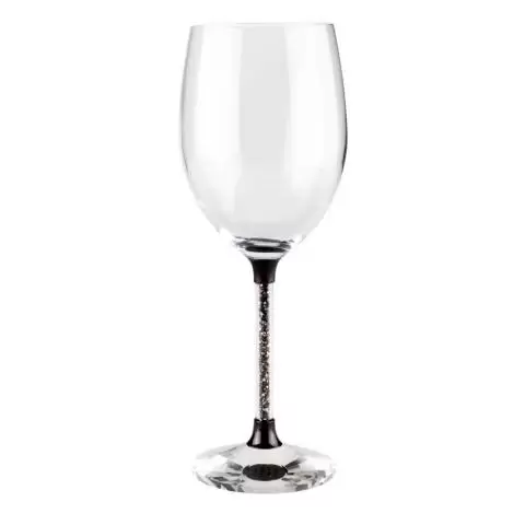 Wine Glasses with Crystal-Filled Stems