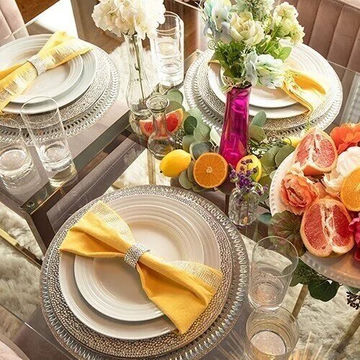 Mesa de cítricos – Colores cítricos y brillo de cristal con un toque fresco