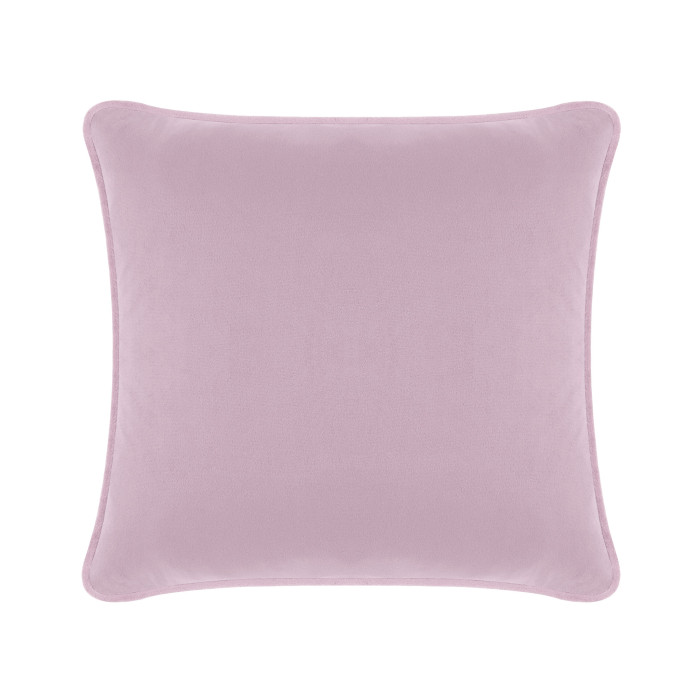lavender velvet pillow with a smooth texture and rounded corners featuring a subtle sheen and no visible embellishments.