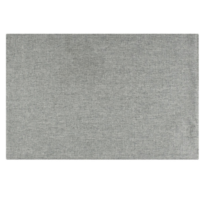 Rectangular woven placemat in light gray with a textured fabric surface and clean edges.