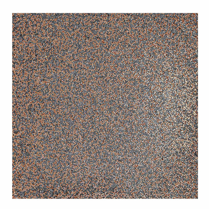 Square placemat in charcoal with shimmering rose gold rhinestones textured surface 14"x14" size.