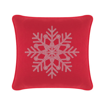 Snowflake Pillow - 16x16 - Red Velvet
