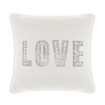 Love Montaigne Pillow - 16x16 - White Velvet