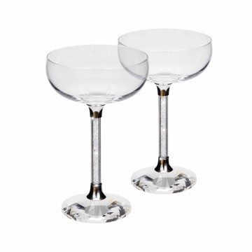 Vetrina Stem Coupe Glass - Set of 2 in Gift Box - Silver