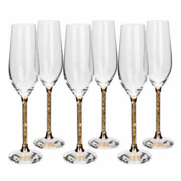 Vetrina Stem Toasting Flute - Set of 6 - Gold