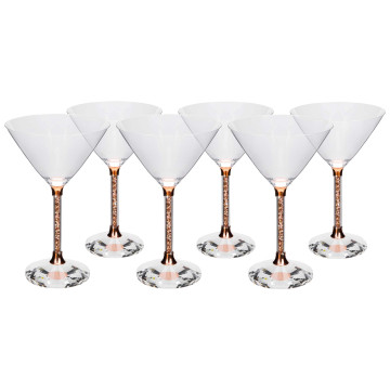 Vetrina Stem Martini Glass - Set of 6 - Rose