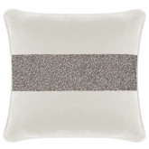 Luminous Stripe Pillow - 20x20 - White Velvet - Charcoal
