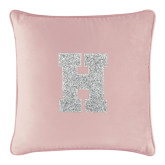 Luminous Monogram Pillow - 16x16 - Blush Velvet