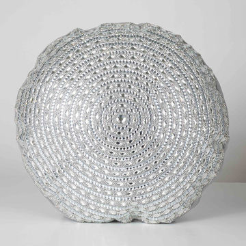 Gatsby Round Pillow (CLX) - Silver