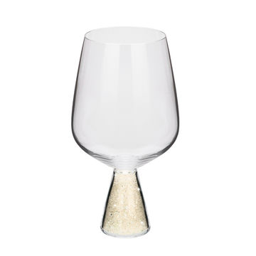 Crystal-Filled Wine Glass Set of 6 - Champagne