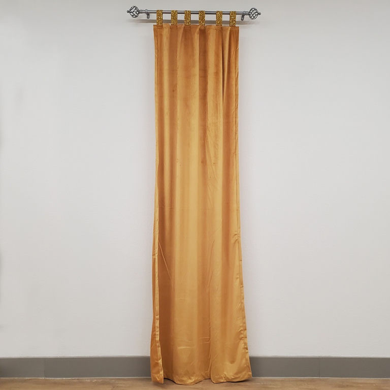 Luminous Loop Curtain Panel Set of 2 - 84" Gold detail angle image