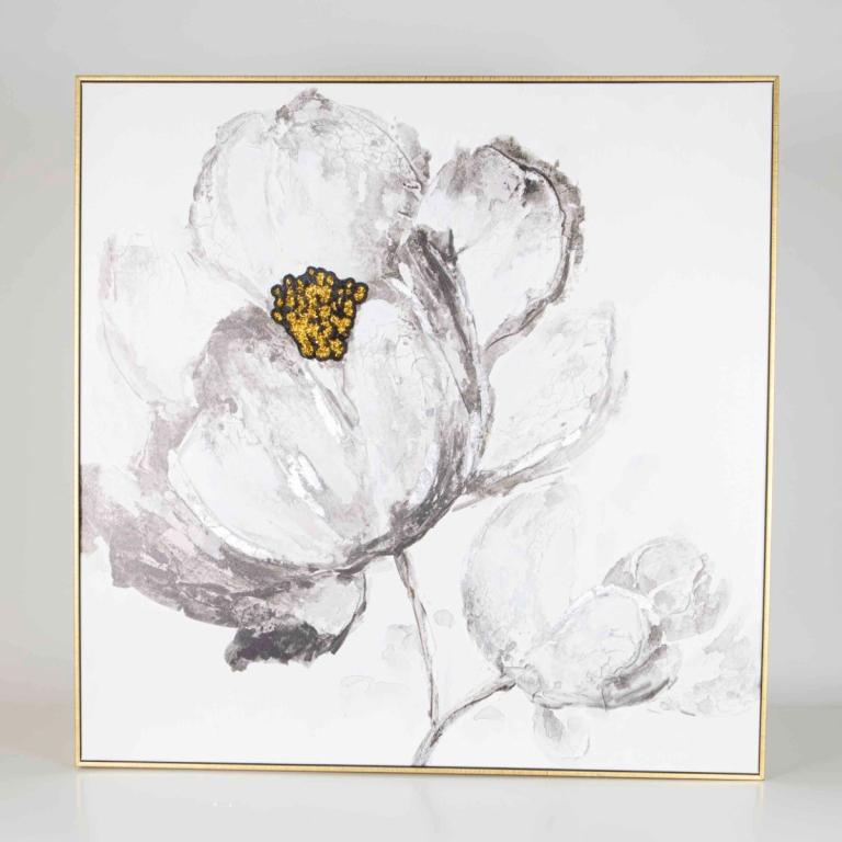 Black & White Flower Painting (CLX) detail angle image