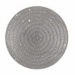 Round placemat with a textured gold resin surface featuring a sparkling rhinestone design and protective felt backing.
