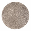 Round silver placemat with a textured surface adorned with vibrant rhinestones reflecting light for a sparkling effect. Round silver placemat with a textured surface adorned with vibrant rhinestones reflecting light for a sparkling effect.