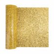 Silver table runner with a sparkling textured surface and embedded rhinestones in various colors. Silver table runner with a sparkling textured surface and embedded rhinestones in various colors.