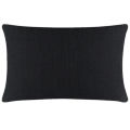 Square pillow with a textured light gray woven fabric and a hidden metal zipper. Square pillow with a textured light gray woven fabric and a hidden metal zipper.