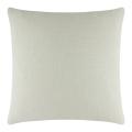 Square pillow with a textured light gray woven fabric and a hidden metal zipper.