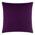 Square pillow with a textured light gray woven fabric and a hidden metal zipper.