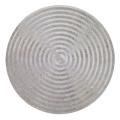 Round placemat with gold glass bead chevron patterns textured surface 15-inch diameter felt backing for protection.