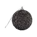 A 3" round glass ornament covered in golden rhinestones with a gold hanging loop.