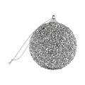 A 3" round glass ornament covered in golden rhinestones with a gold hanging loop.