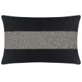 Square pillow in blush velvet fabric with a gold rhinestone stripe across the center.