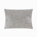 Square pillow with a glitter velvet front adorned with rhinestones and a soft textured back. Square pillow with a glitter velvet front adorned with rhinestones and a soft textured back.