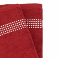Set of two hand towels in black and white terry cotton with rhinestone border embellishments. Set of two hand towels in black and white terry cotton with rhinestone border embellishments.