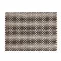 Silver placemat with a subway tile design adorned with glass stones featuring a felt backing and a textured surface. Silver placemat with a subway tile design adorned with glass stones featuring a felt backing and a textured surface.