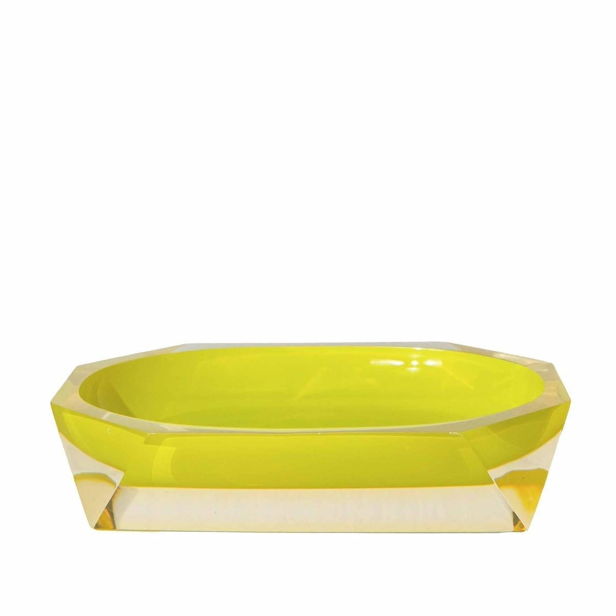 Faceted&#x20;Soap&#x20;Dish&#x20;-&#x20;Yellow