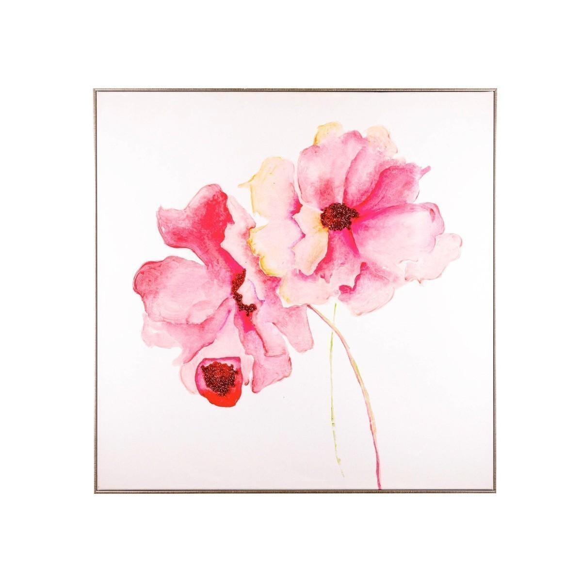 Pink&#x20;Flowers&#x20;Wall&#x20;Art&#x20;-&#x20;24x24&quot;