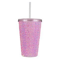 Strass Wide Tumbler - Pink Iridescent