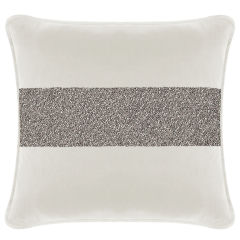Luminous Stripe Pillow - 20x20 - White Velvet - Charcoal