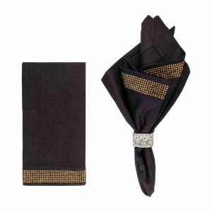 Stripe&#x20;Napkin&#x20;&#x28;Set&#x20;of&#x20;2&#x29;&#x20;-&#x20;Black&#x20;&amp;&#x20;Gold