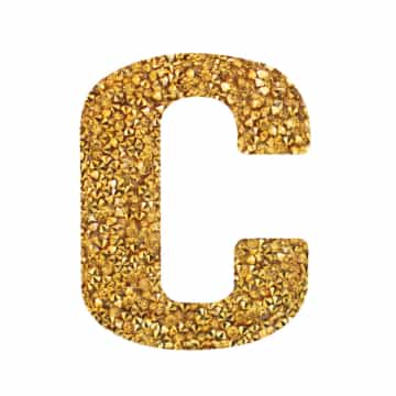 Small Block Monogram Letter - Gold - A