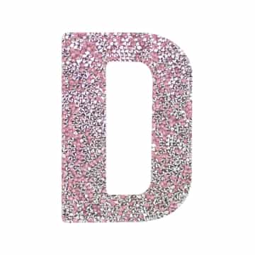Small Block Monogram Letter - Pink - D