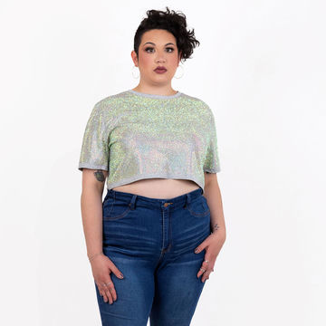 Strass Rhinestone Crop Top