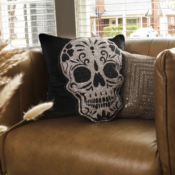 Sugar&#x20;Skull&#x20;Shaped&#x20;Pillow