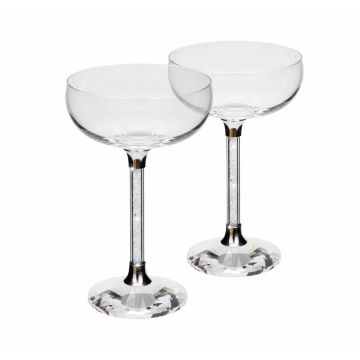 Vetrina Stem Coupe Glass - Set of 2 in Gift Box - Silver