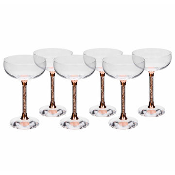 Vetrina Stem Coupe Glass - Set of 6 - Rose