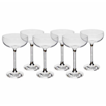Vetrina Stem Coupe Glass - Set of 6 - Silver