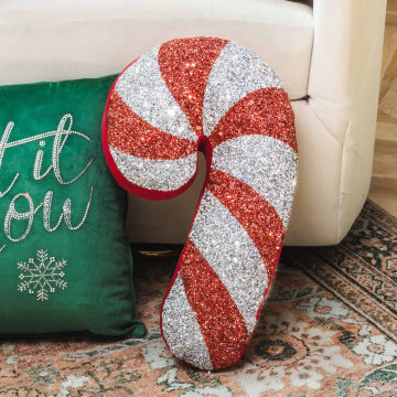 Candy&#x20;Cane&#x20;Shaped&#x20;Pillow