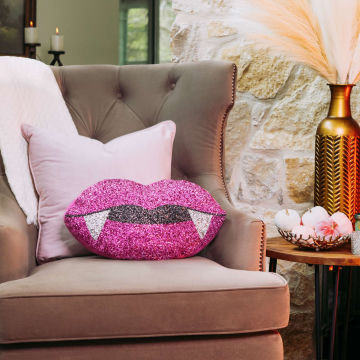 Vampire&#x20;Kiss&#x20;Shaped&#x20;Pillow