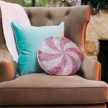 Peppermint&#x20;Shaped&#x20;Pillow