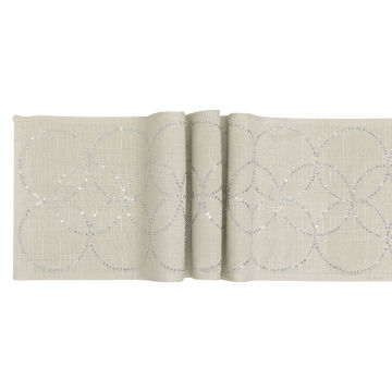 Circles Table Runner - 90 - Linen