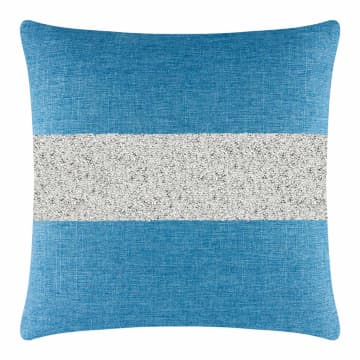 Luminous Stripe Pillow - 16x16 -  Aqua - Silver