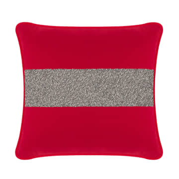 Luminous Stripe Pillow - 16x16 - Red Velvet - Charcoal