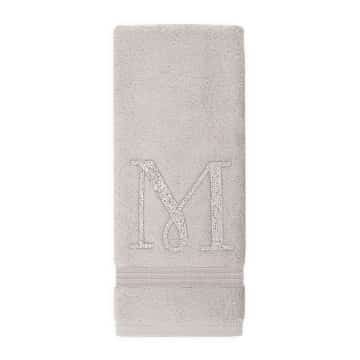 Monogram Hand Towel - Gray - Silver