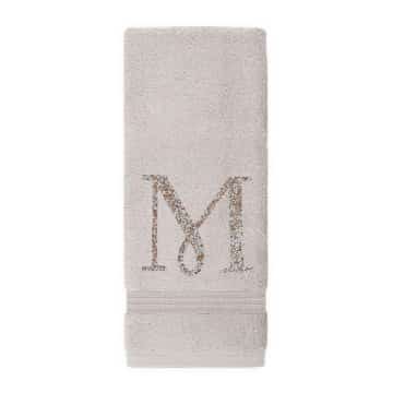 Monogram Hand Towel - Gray - Topaz