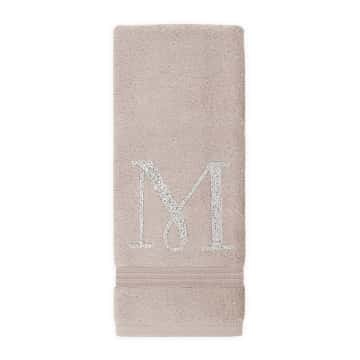 Monogram Hand Towel - Taupe - Silver